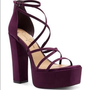 Jessica Simpson plum platform heels
